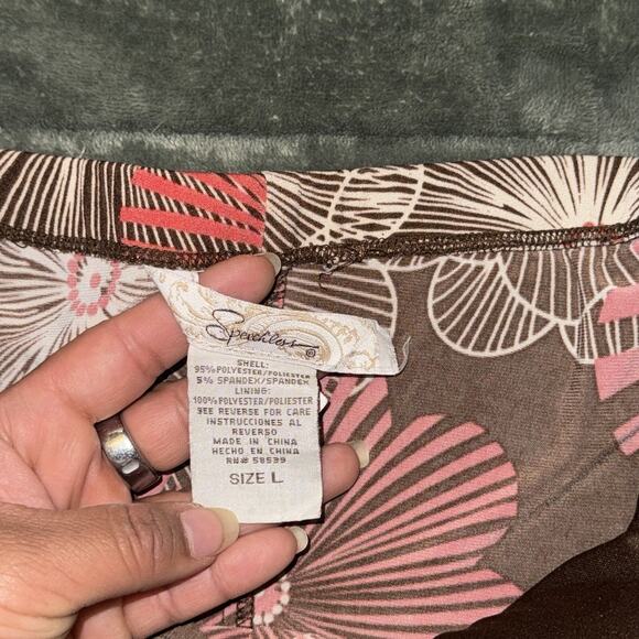 Speechless Halter Dress Women's Large Brown Pink Floral Empire Waist Y2K 2000s - Picture 7 of 7